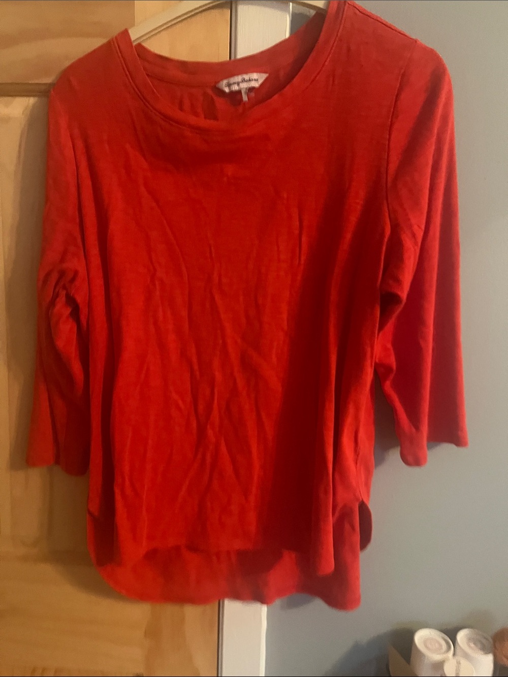 Tommy Bahama red long-sleeve crew top
